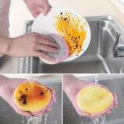 Contemporary Polyester Dish Scrubber Pack Non-Stick Oil Absorbent Round Kitchen Towel