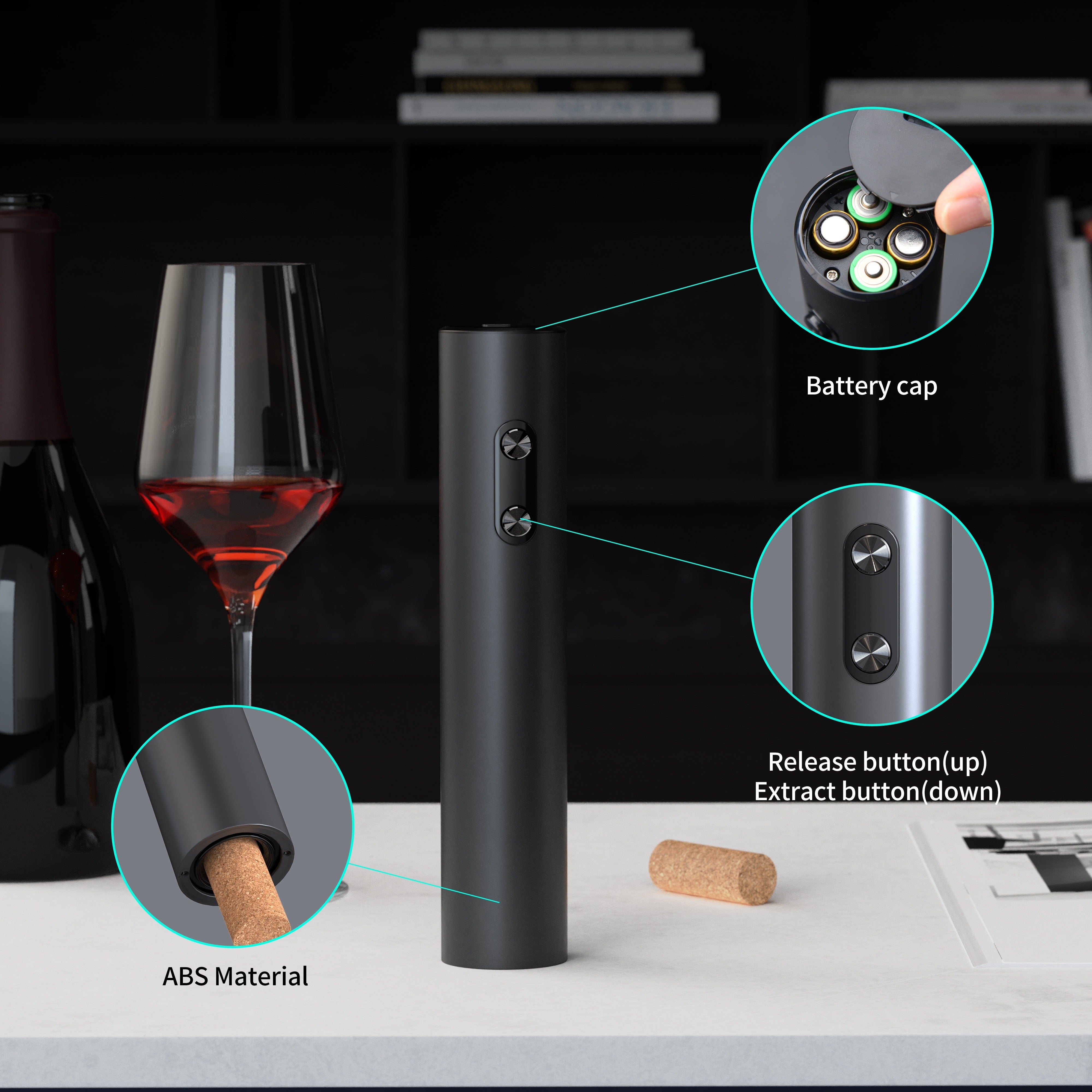 Electric Wine Opener Set with Vacuum Stopper and Pouring Accessories