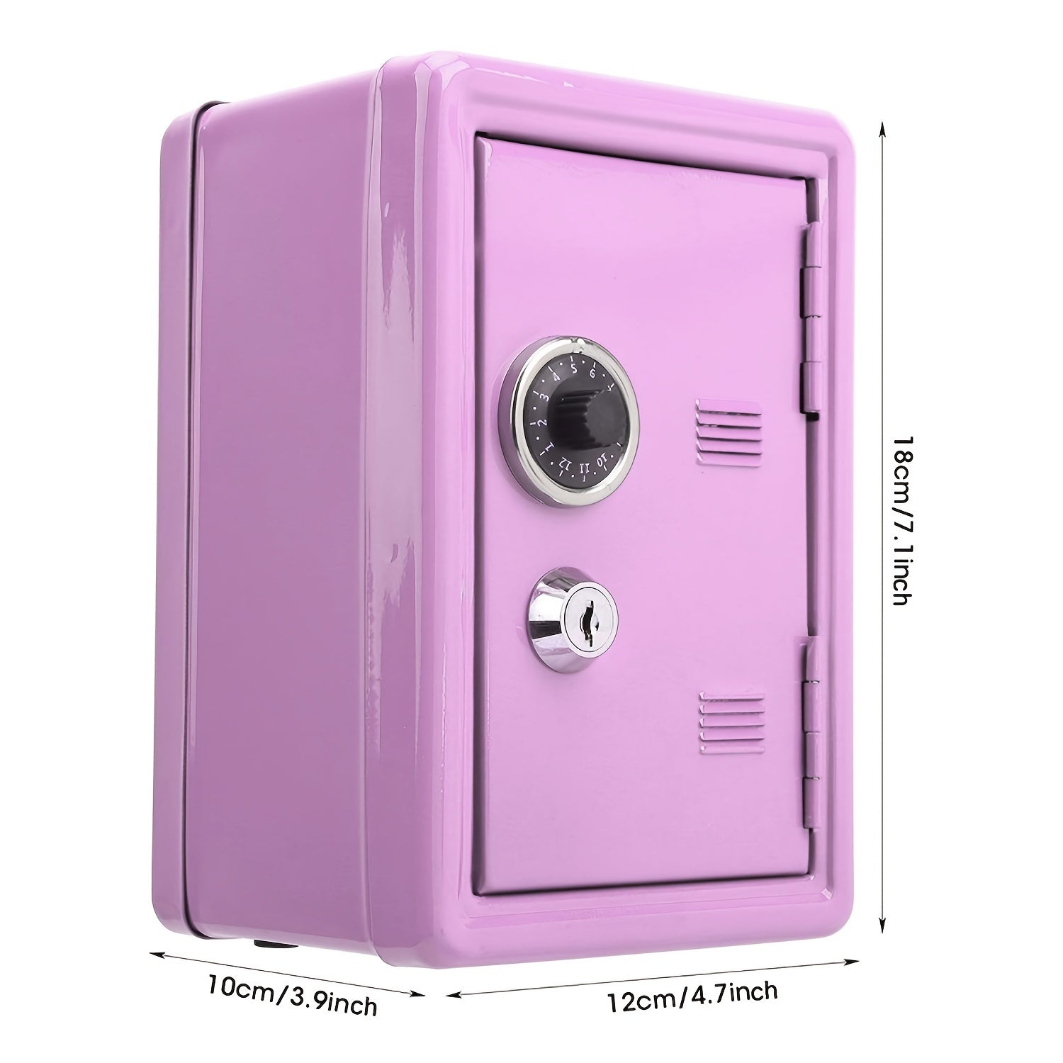 Metal Piggy Bank with Key and Combination Lock, Pull-Out Drawer, Gift Idea