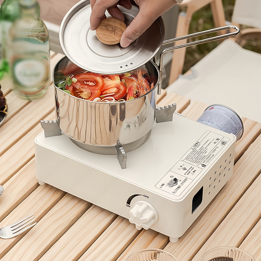 Portable Gas Stove with Safety Lock and Piezo Ignition for Indoor Outdoor Use