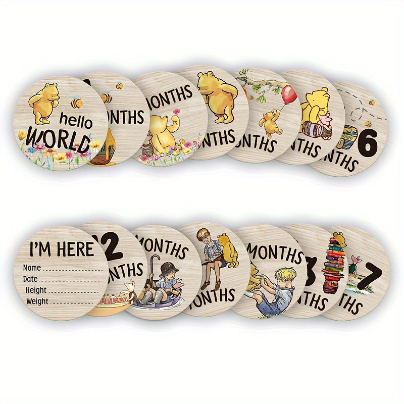 7 Pieces Baby Milestone Cards 1-12 Months Double-Sided Photography Growth Props