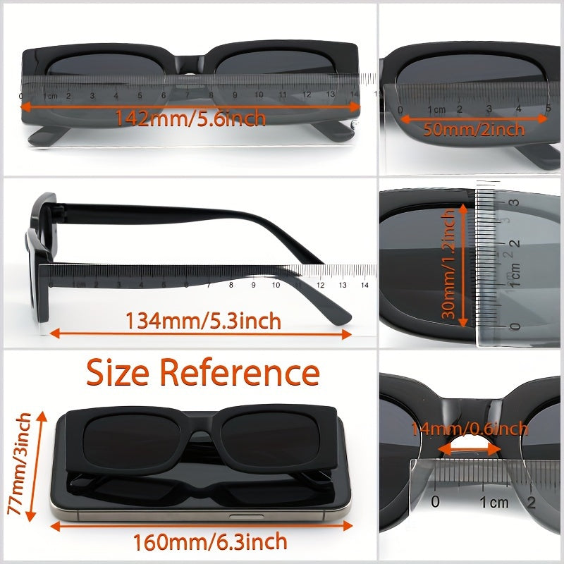 Erkaklar uchun kvadrat moda ko‘zoynaklar 3 ta to‘plam, bardoshli PC ramka, kundalik kiyim uchun qulay uslub