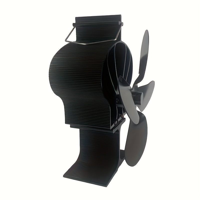 Mini Fireplace Fan 4-Blade Heat Powered Stove Fan for Wood Log Burners