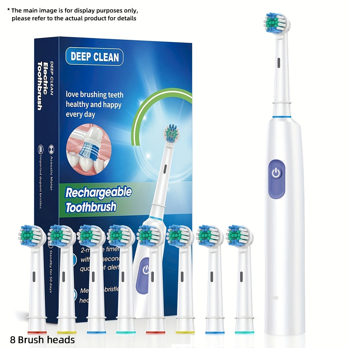 Rechargeable Electric Toothbrush with 3 Color Options, 5 Speed Modes, USB Charging, Tartar and Stain Removal