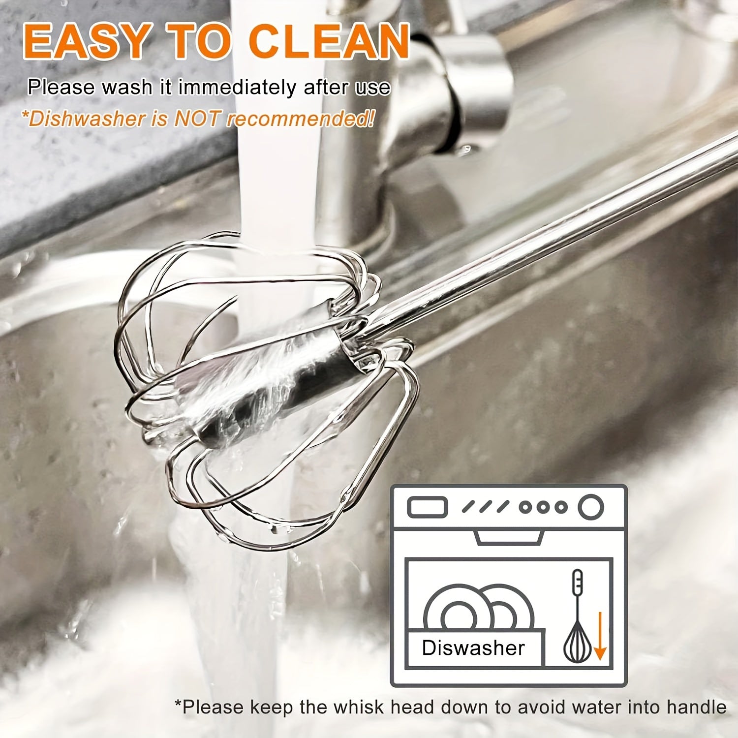 Нержавеющая сталь полуручный венчик для домашнего смешивания и выпечки, подходит для ресторанов, фудтраков или пекарен.