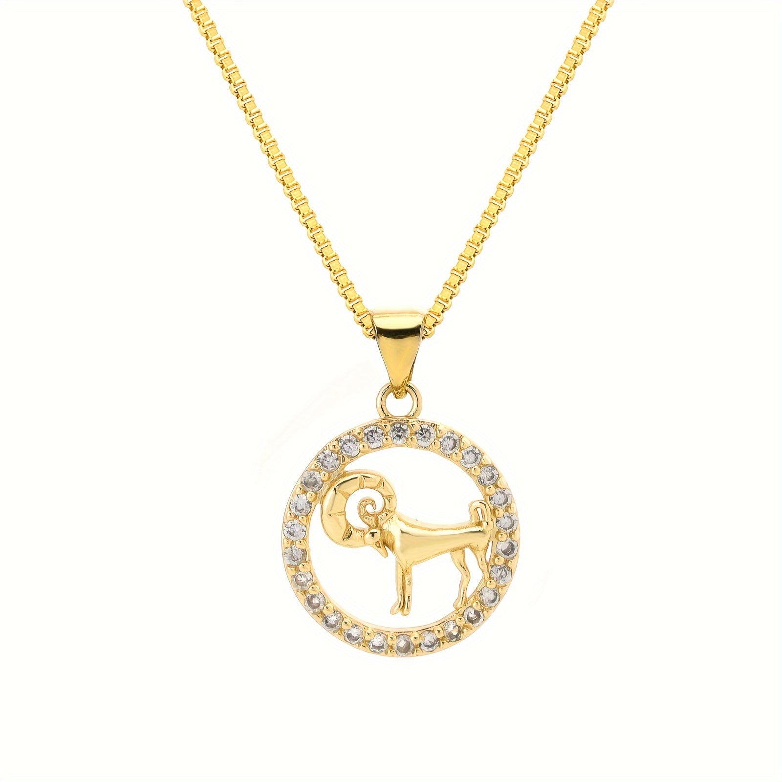 12 Constellations Pendant Necklace Gold Plated Zodiac Jewelry for Men Gift