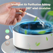 Round Plastic Air Purifier Ashtray Eliminates Smoke Odors Battery Powered