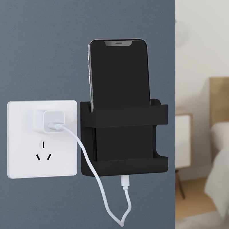 Soporte de teléfono de pared de plástico con vista a la ventana para organización de control remoto y smartphone