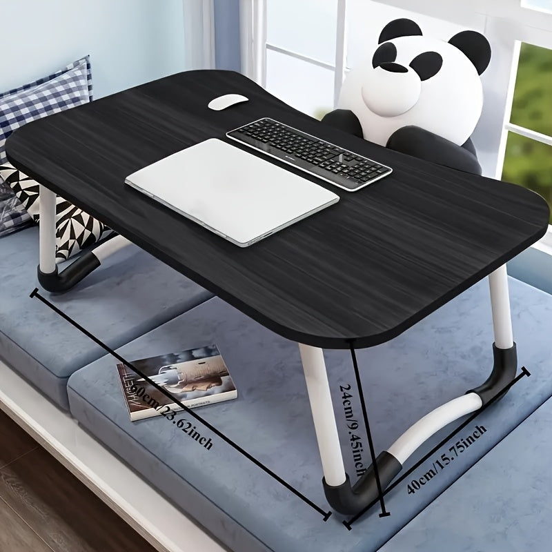 Черный деревянный регулируемый складной стол для ноутбука для использования в кровати или на диване