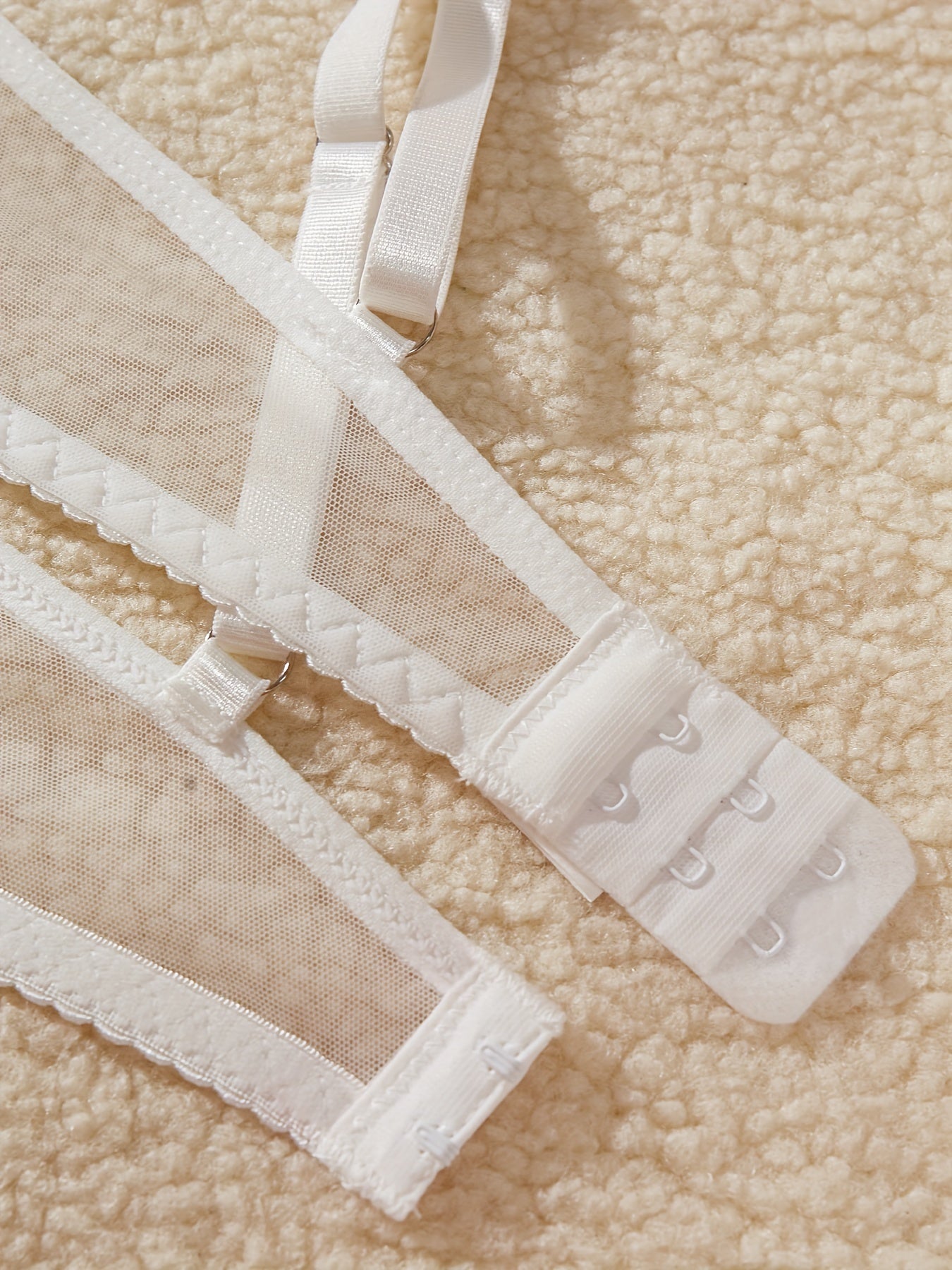 Women's Mesh Semi Sheer Lingerie Set Cami Bra Thong Sexy Underwear