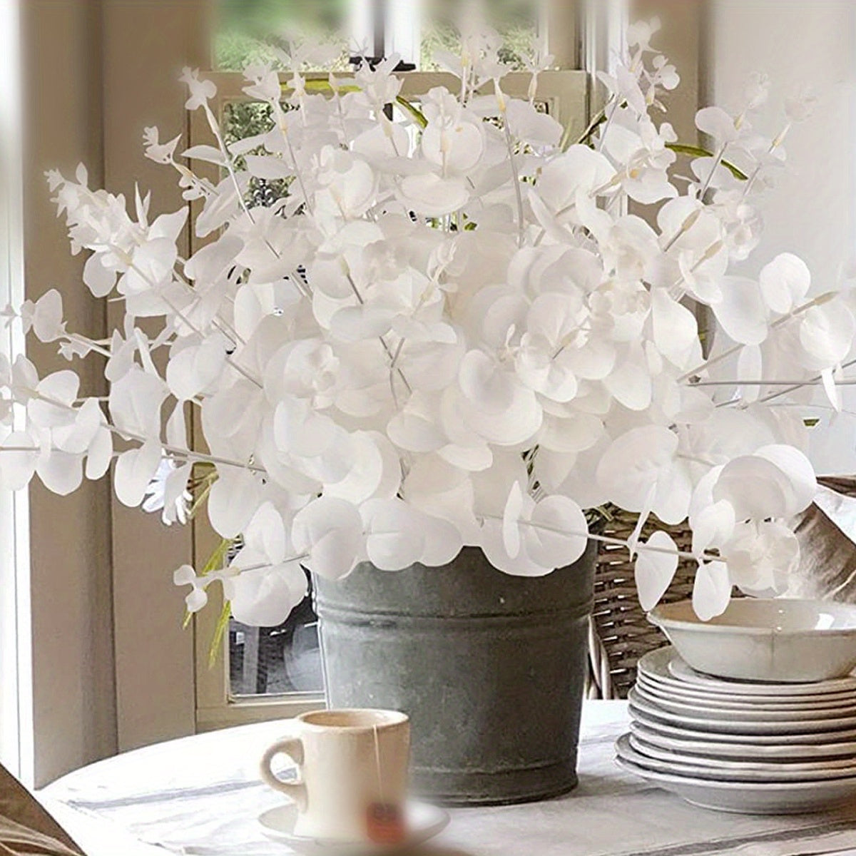 Uy bezaklari uchun sun'iy Eukaliptus sun'iy o'simlik, ichki va tashqi makon uchun hunarmandchilik