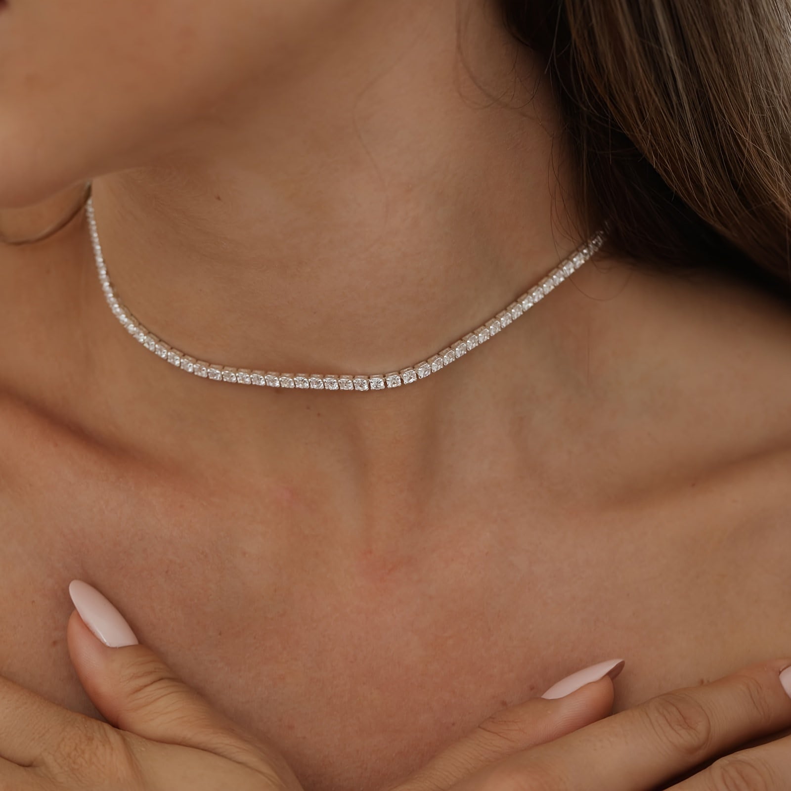 Sterling Silver Moissanite Necklace Elegant Jewelry for Daily or Special Occasions