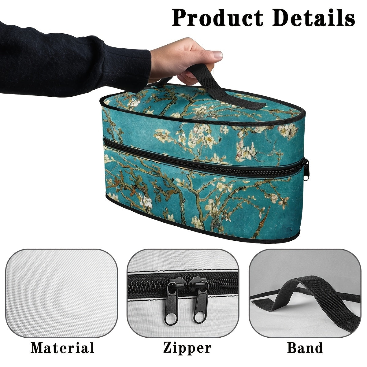Portable Iron Storage Bag Dustproof Organizer with Handle and Dual Zippers
