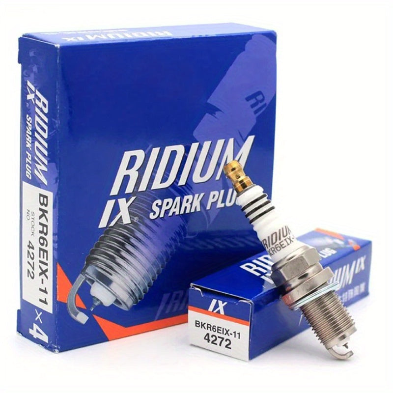 4 Pack Iridium Spark Plugs for Cars, BKR6EIX-11, High Performance
