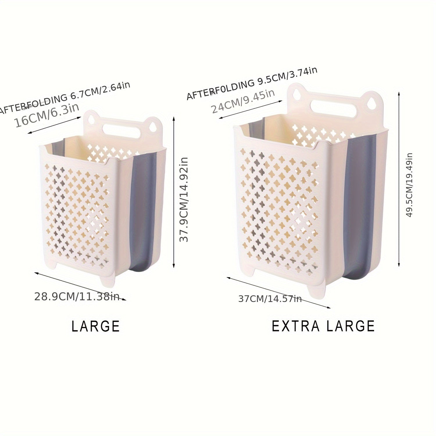 Cubo de ropa sucia de pared de plástico con gran capacidad y diseño plegable