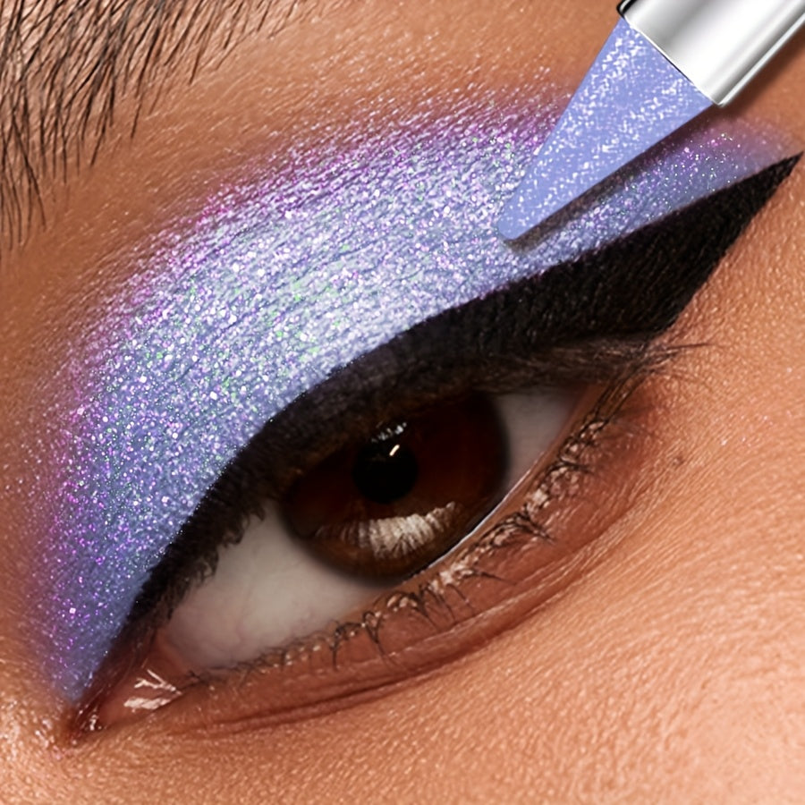 Women Glitter Eyeshadow Pencil Waterproof Pink Purple Monochromatic Shimmer