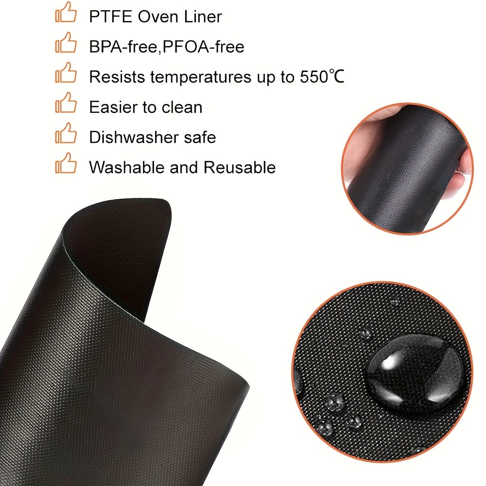 Set of 2 or 4 Non-Stick Reusable Oven Mats for 12-Inch Square Air Fryers Microwave Safe Easy to Clean