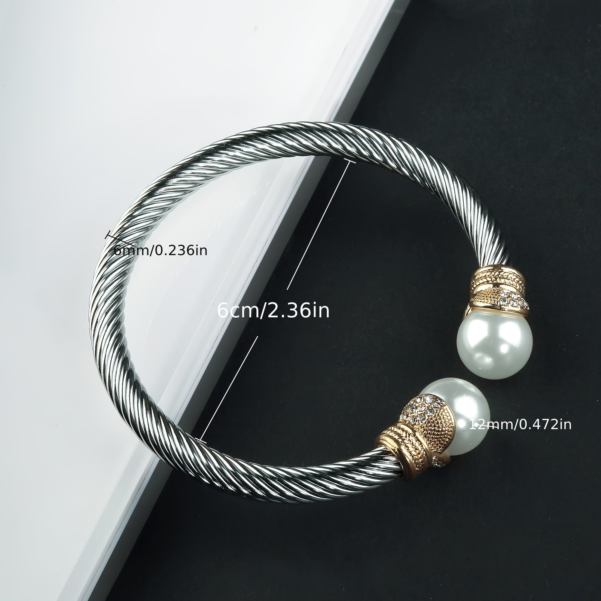 "O'ralgan Kabel Bangle Bilaguzuk, 12mm Oniks bilan Elegant Noxush Po'latda - Ona va Singil uchun Ideal Sovg'a, Kundalik Kiymak uchun Zo'r va 14-fevral, Yagona Parcha"