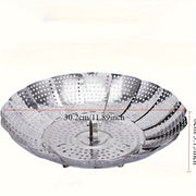 Folding Stainless Steel Steaming Tray with Lattice Rack for Fruits and Buns