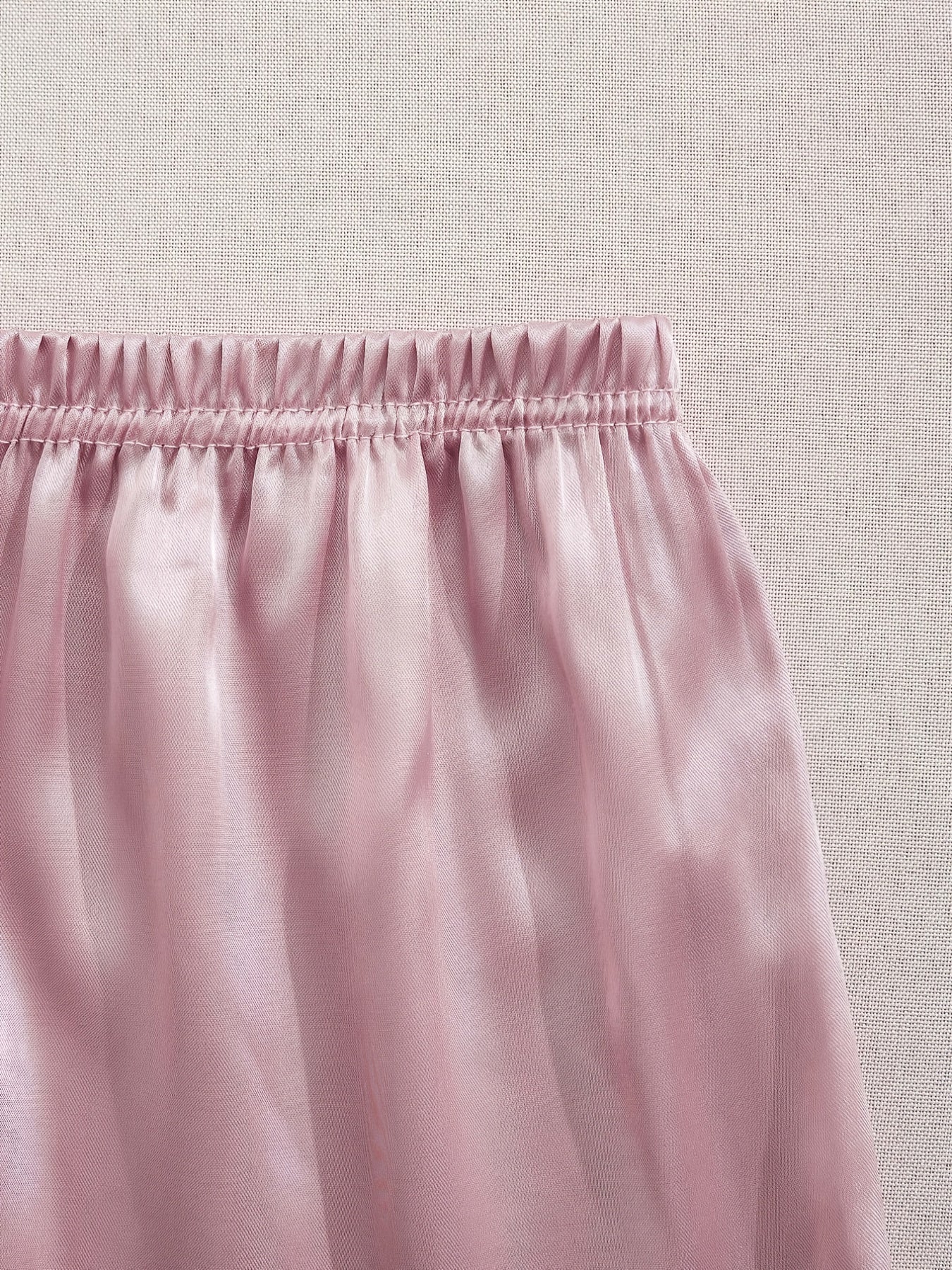 Women's Satin Pajama Set Short Sleeve Top and Elastic Waist Shorts Sleepwear Lounge Wear