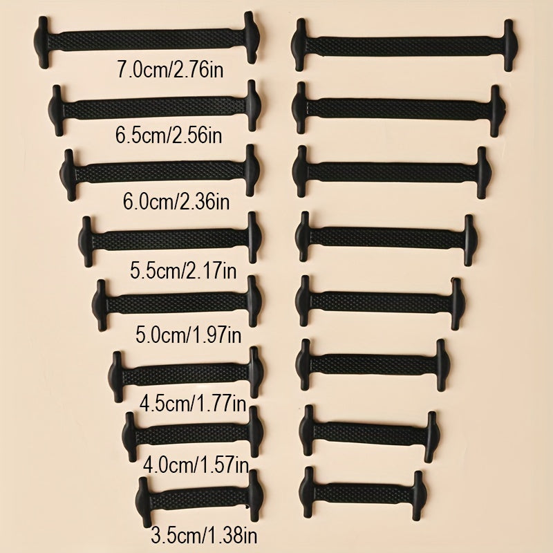 16 Pcs No-Tie Elastic Shoelaces for Sneakers and Athletic Footwear