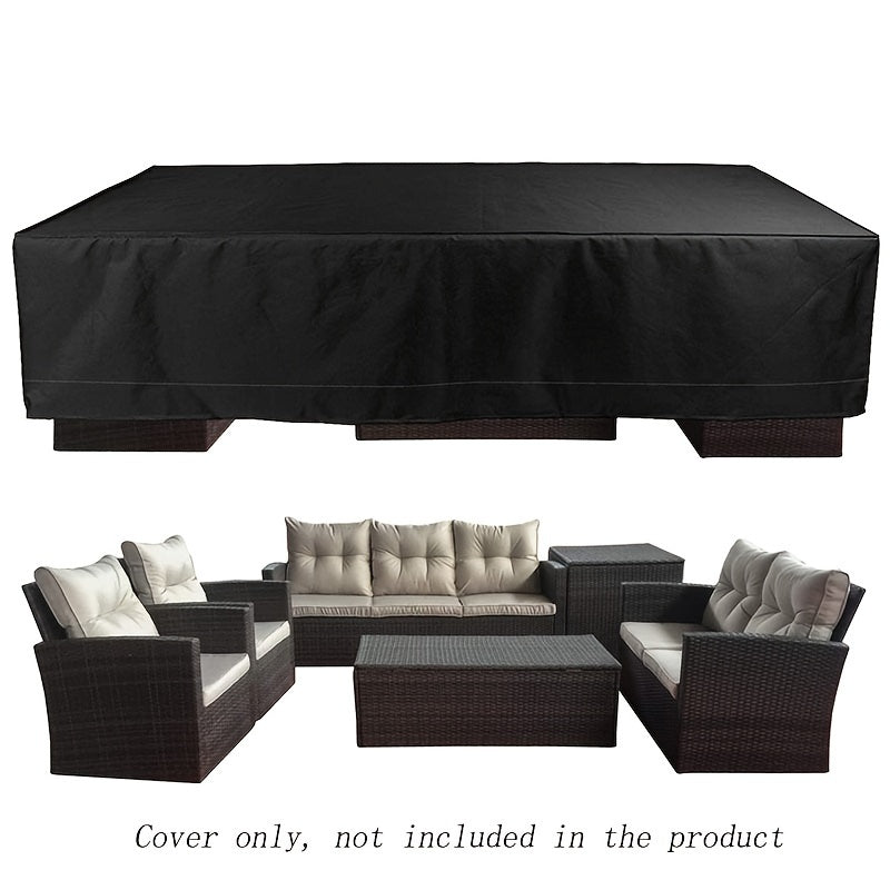 Waterproof Outdoor Sofa Cover 210D Oxford Fabric All-Season Garden Furniture Protector Black