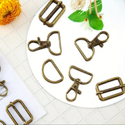 Set of 56 Bronze 30mm Metal Rotating D-Shaped Buckles for Jewelry Making and Crafting