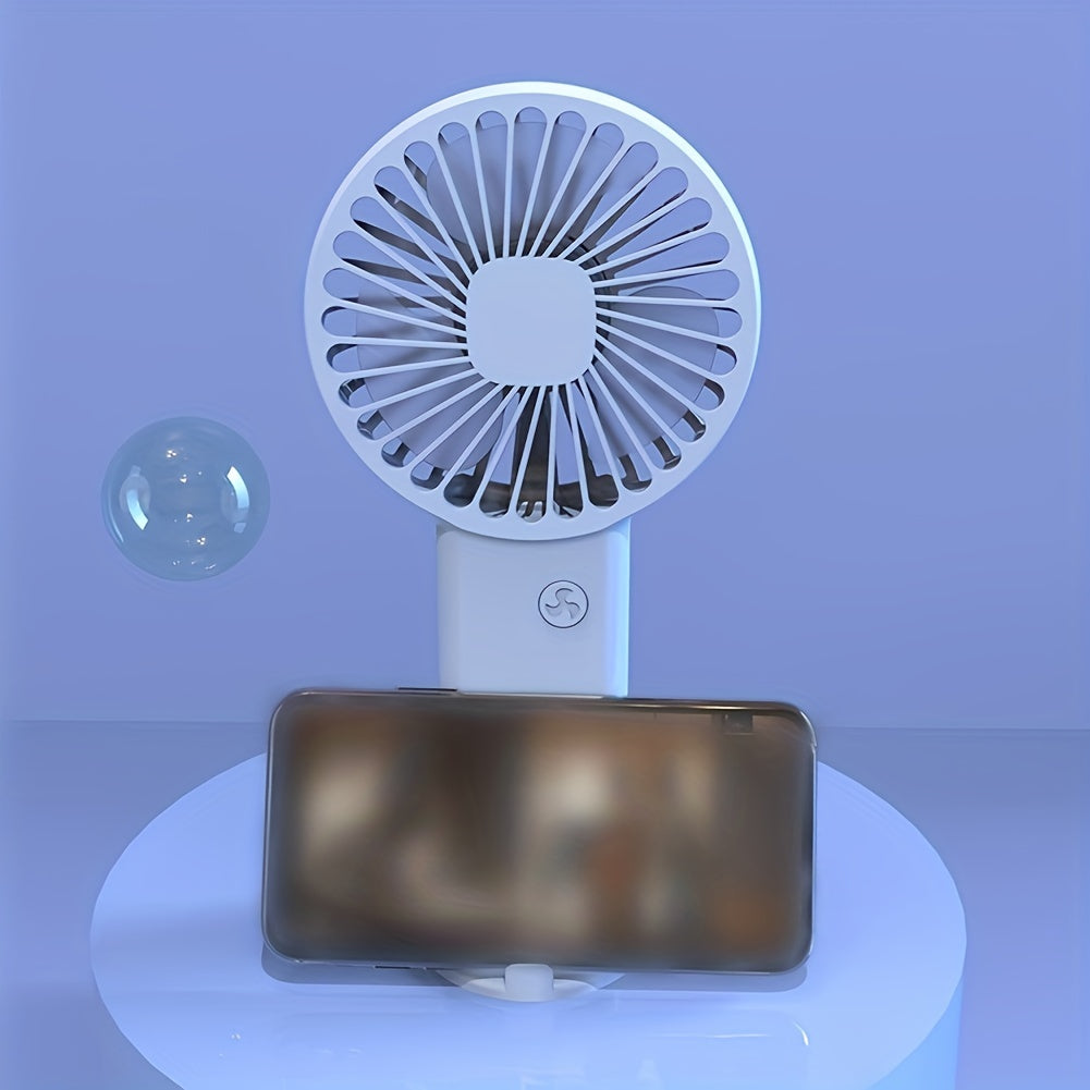 Portable Handheld USB Rechargeable Fan for Small Desktops and Eyelash Care