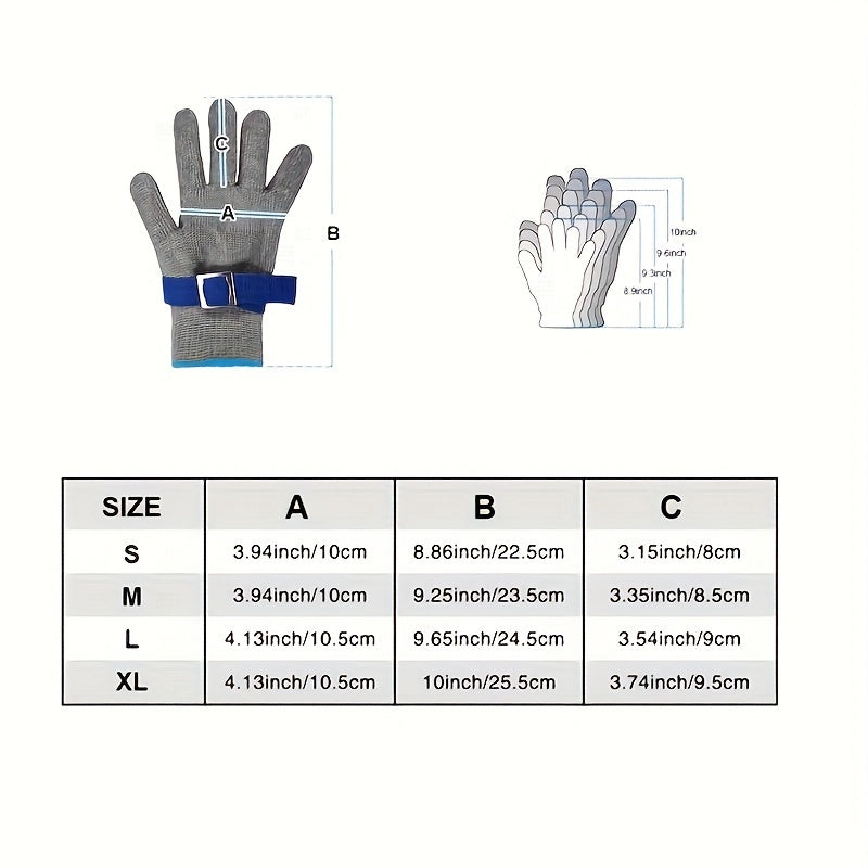 Cut-Resistant Metal Mesh Gloves for Kitchen Food Prep Safety