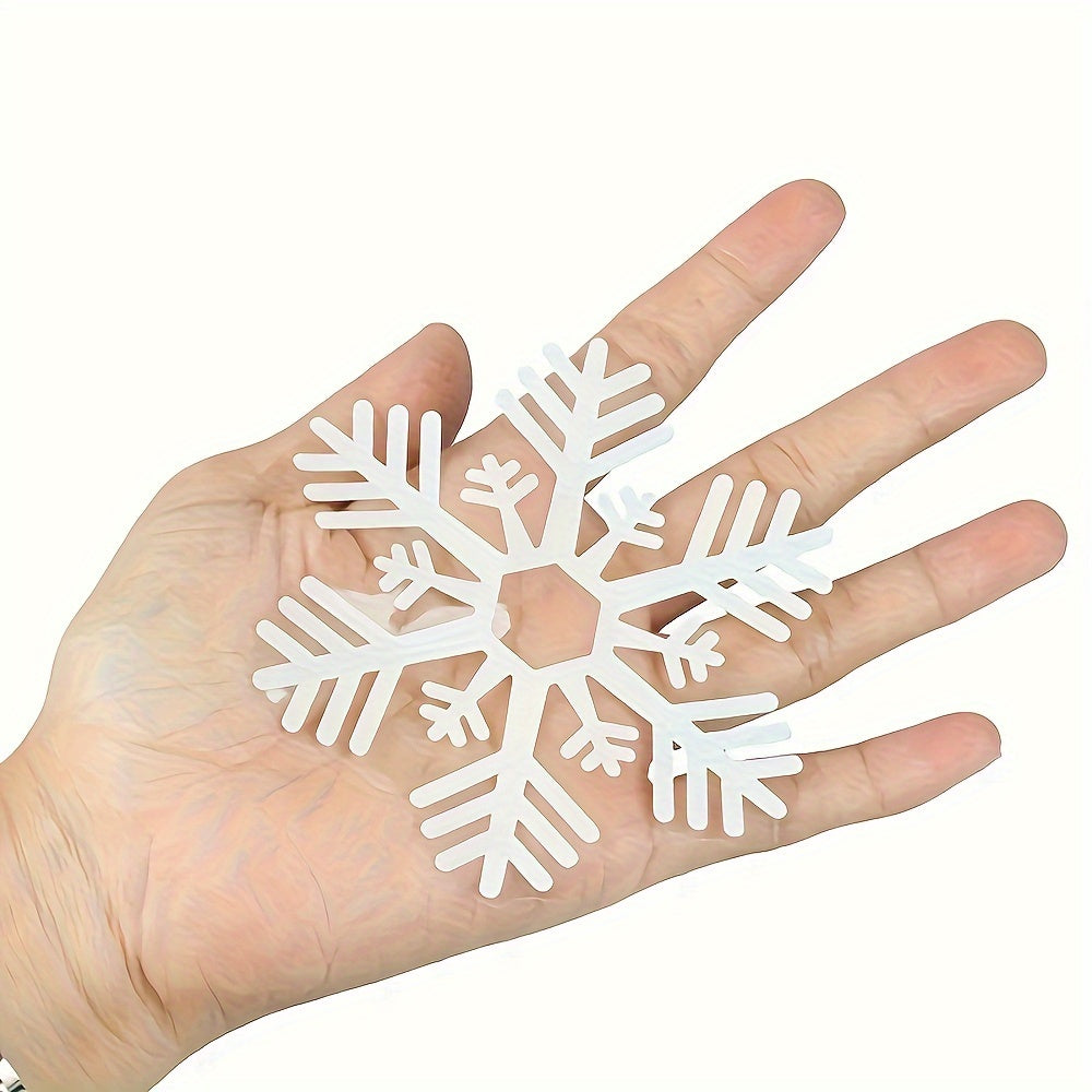 Pegatinas de ventanales de copos de nieve para decoración de Navidad y invierno fáciles de pegar sin necesidad de energía