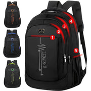 Black Nylon Casual Backpack for Travel and Laptop Storage