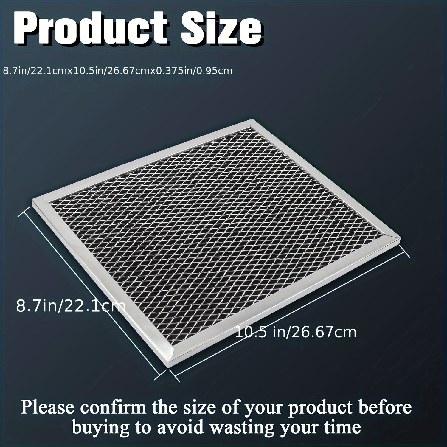 3 Pack Range Hood Filters 10.5x8.75 Inches Compatible with Stove Vent Fans Aluminum Mesh Charcoal