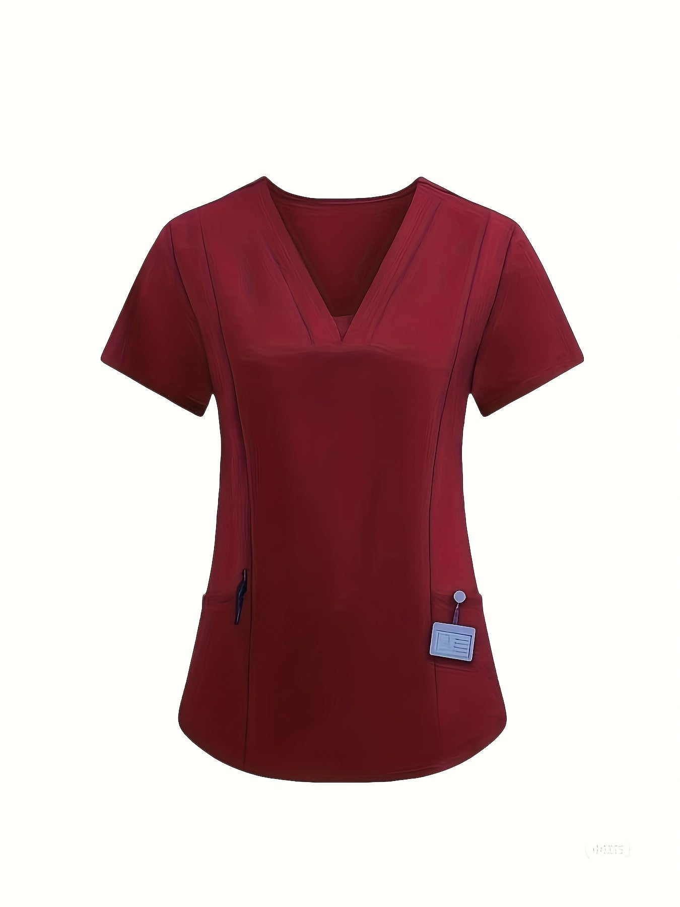 Women's Medical Wash Dress with V-Neck Short Sleeve Polyester for Operating Room