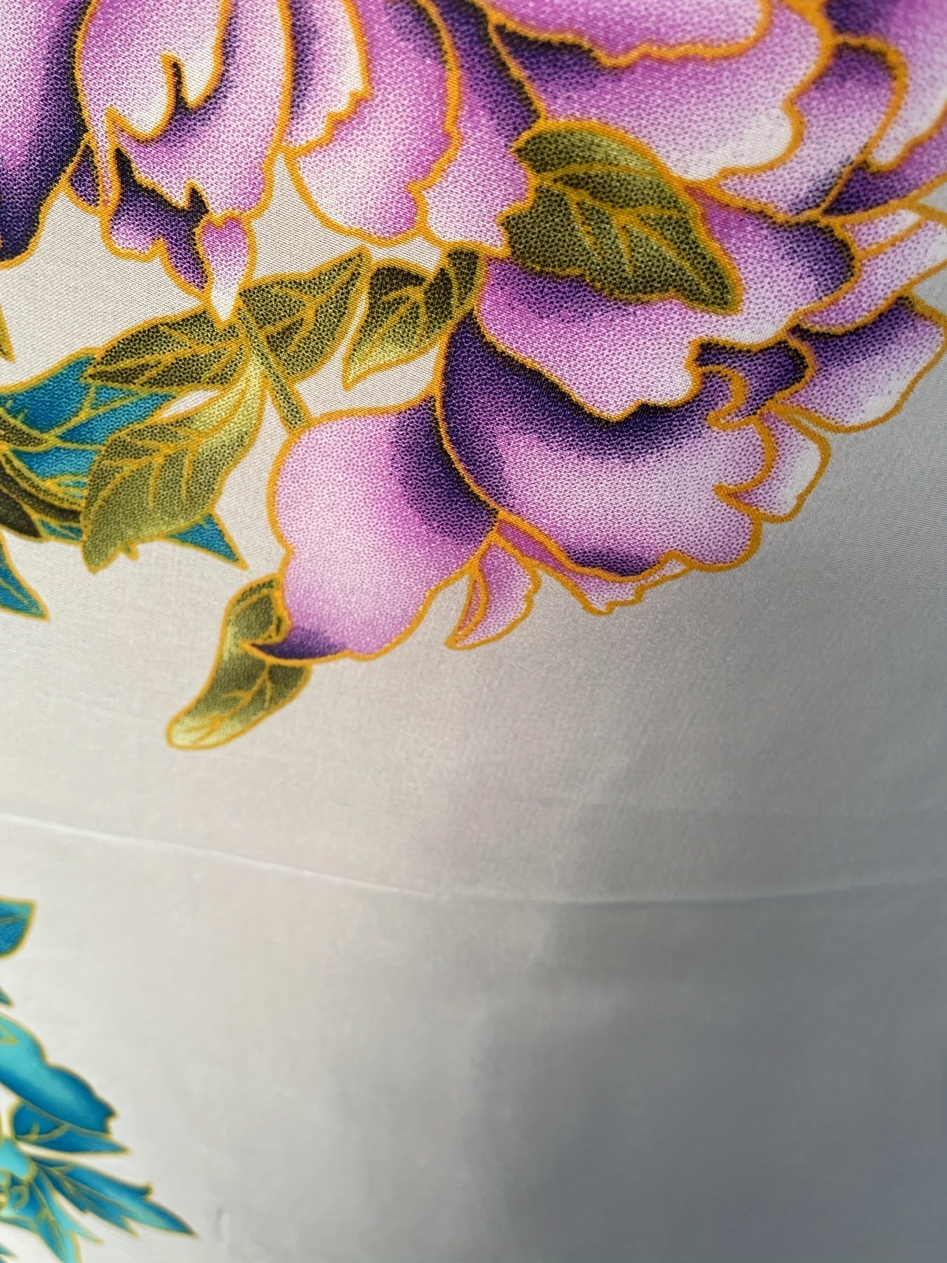 Plus Size Turkish Kafatan Robe with Scarf Floral Geometric Polyester