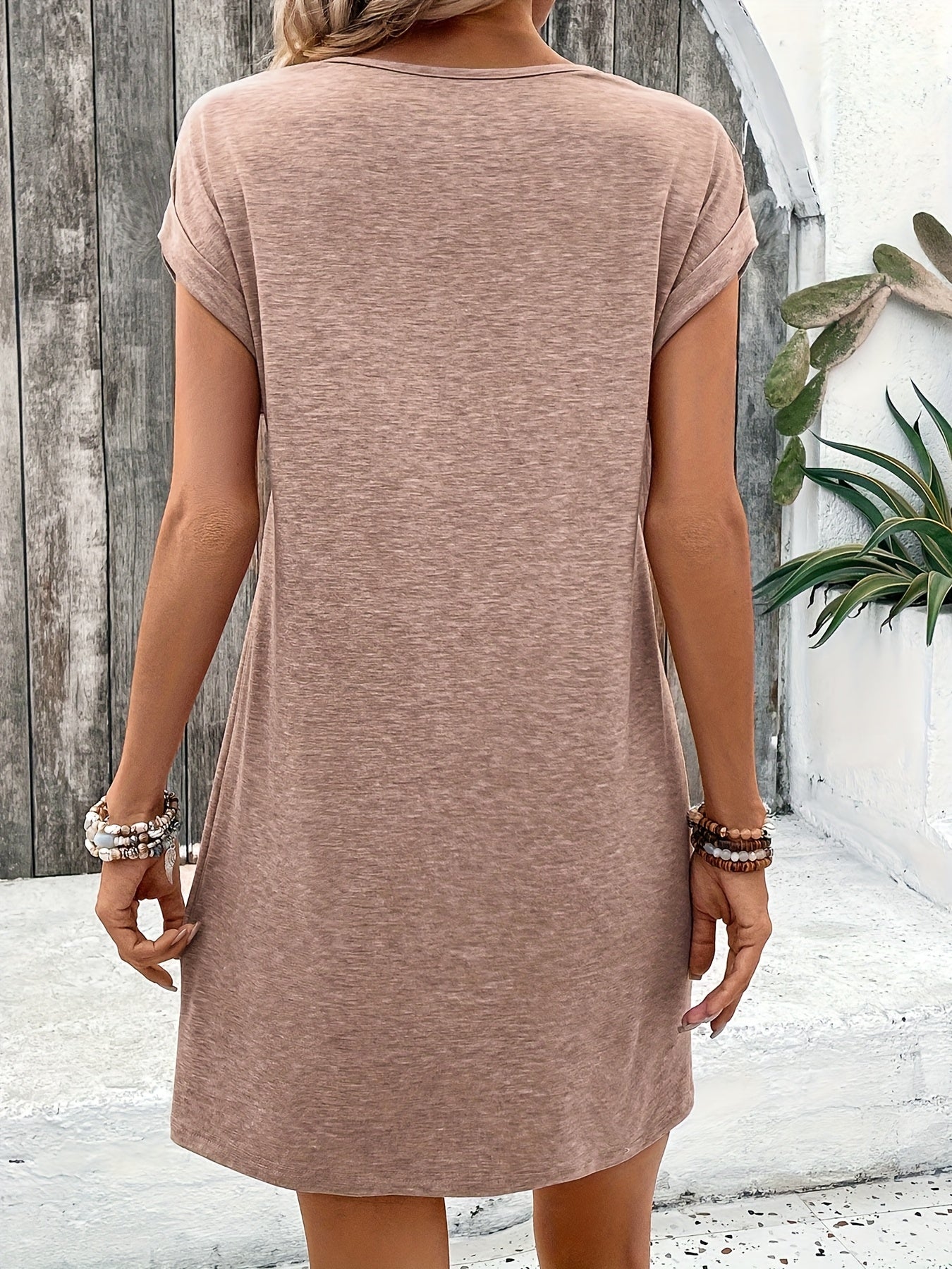 Women's Athletic Dresses 3 Pack Stretchy V-Neck Casual Short Sleeve Solid