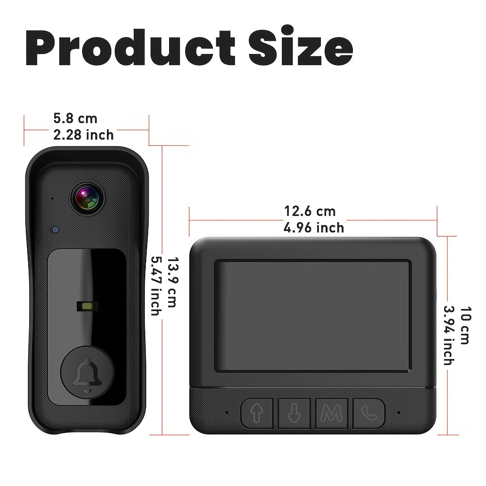 Sleek qora dizayni, HD tungi ko'rinish, ikki tomonlama audio, foto va video yozib olish, sensorli ekran va ilova orqali boshqarish, ovoz o'zgartirish funksiyasi va osonlik bilan ta'minlangan simsiz eshik qo'ng'irog'i kameras.