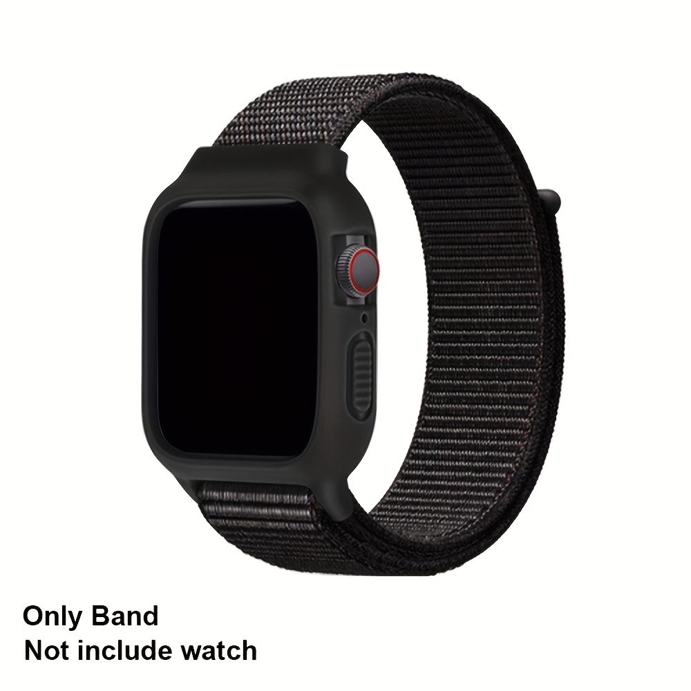 Ремешки из нейлона с TPU-кейсом для Apple Watch 38мм 40мм 41мм 42мм 44мм 45мм дышащий ремешок