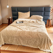 Double-Sided Fleece Blanket Solid Color 3D Butterfly Design for Bed Sofa Travel