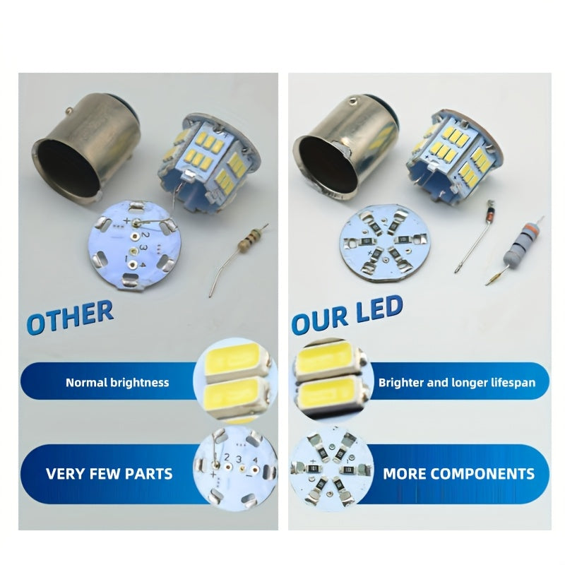 2PCS White LED Brake Light Bulb 1157 BAY15D for Car Tail Backup Parking