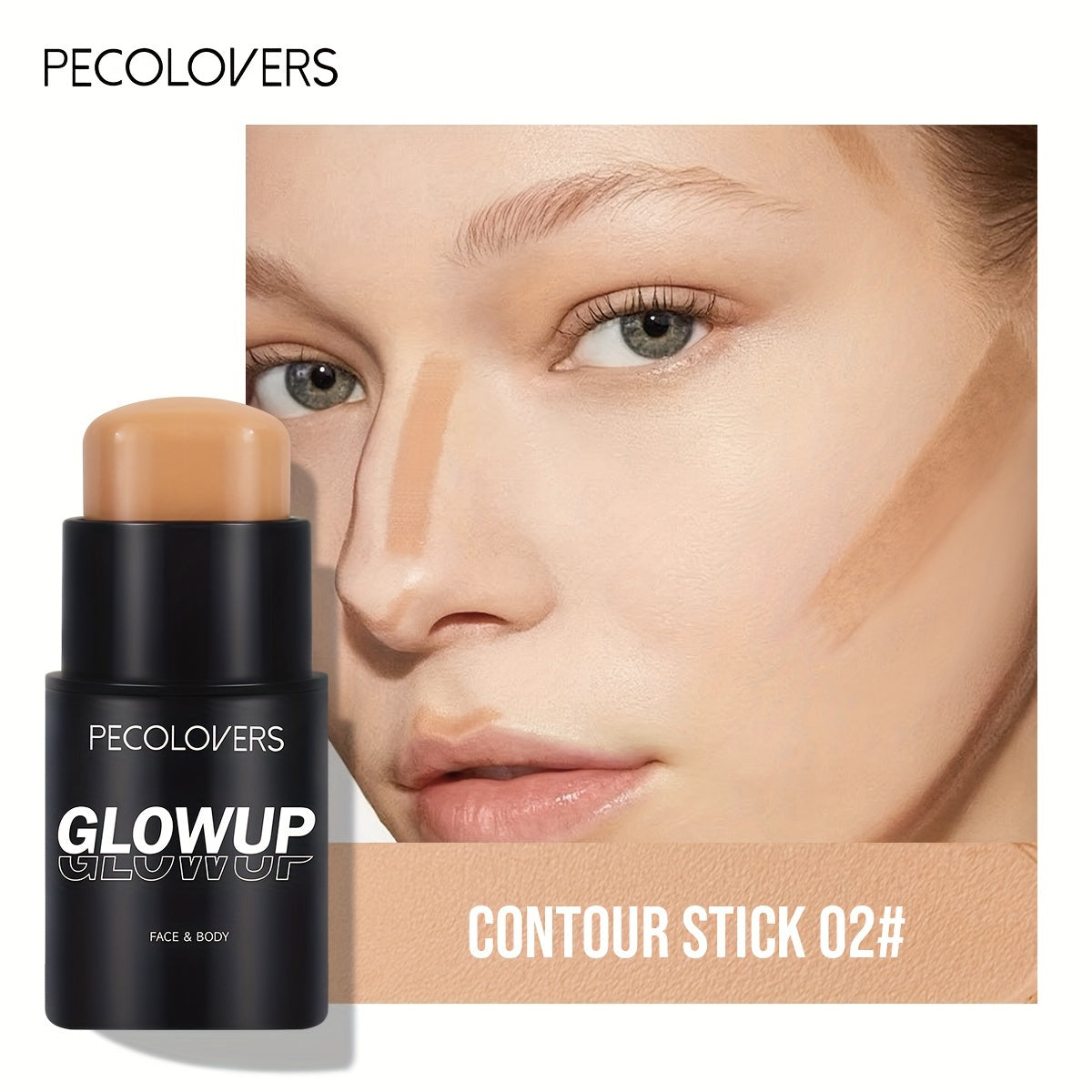 Long-Lasting Contouring Stick with Matte Bronzer for Face and Nose Definition