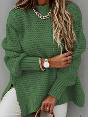 Plus Size Knit Sweater Long Sleeve Crew Neck Casual Fall Winter Women