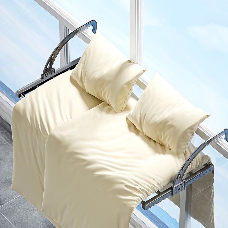 Over-the-Door Clothes and Shoe Drying Rack Extendable Adjustable Hooks Space Saving Air Circulation