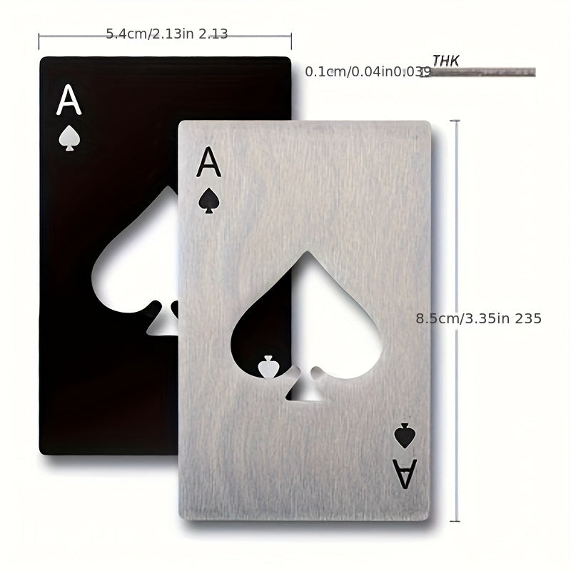 Set of 10 Creative Card Bottle Openers Stainless Steel Playing Card Design