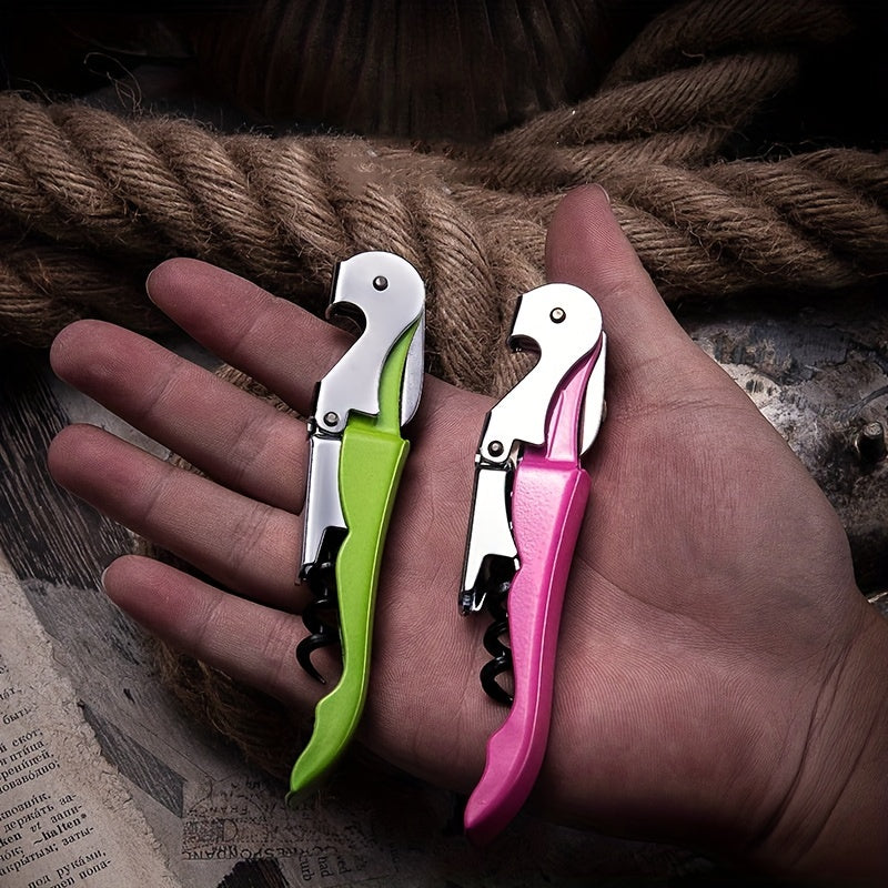 Kichik Seahorse vino ochgich, zanglamaydigan po'latdan yasalgan, vintli vintli, folga kesuvchi, pivo qopqog'ini ochuvchi, foydalanish oson