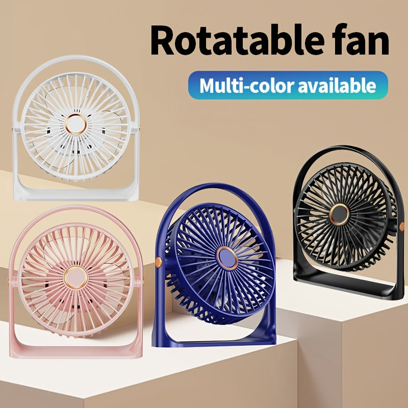 Portable USB Rechargeable Clip-On Fan with Nightlight, 5-Speed, 720° Rotation