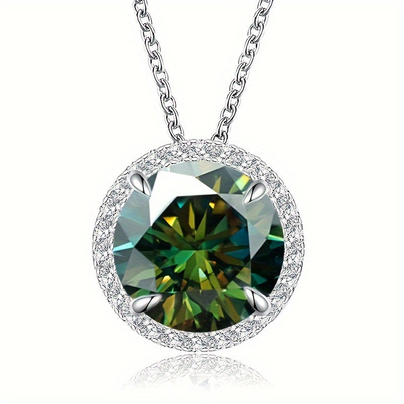 Unisex Moissanite Pendant Necklace 5ct Red Gold S925 Silver Engagement Gift
