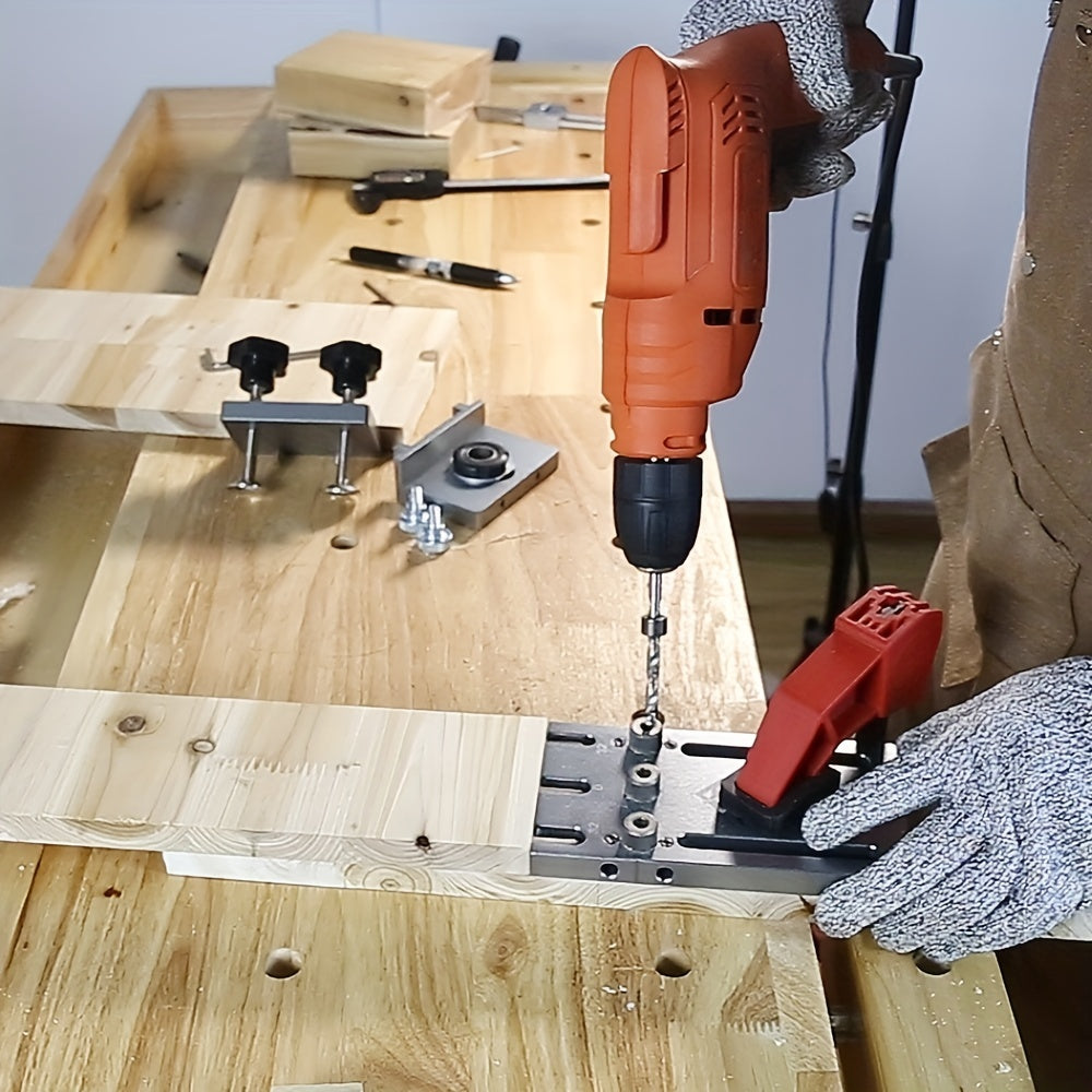 Kit de plantilla de ensamblaje 3 en 1 para carpintería con guía de centrado automático y perforación