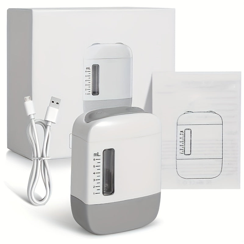 Masajeador portátil para cuero cabelludo y dispensador de aceite con dientes de peine, recargable por USB para el cuidado del cabello, blanco