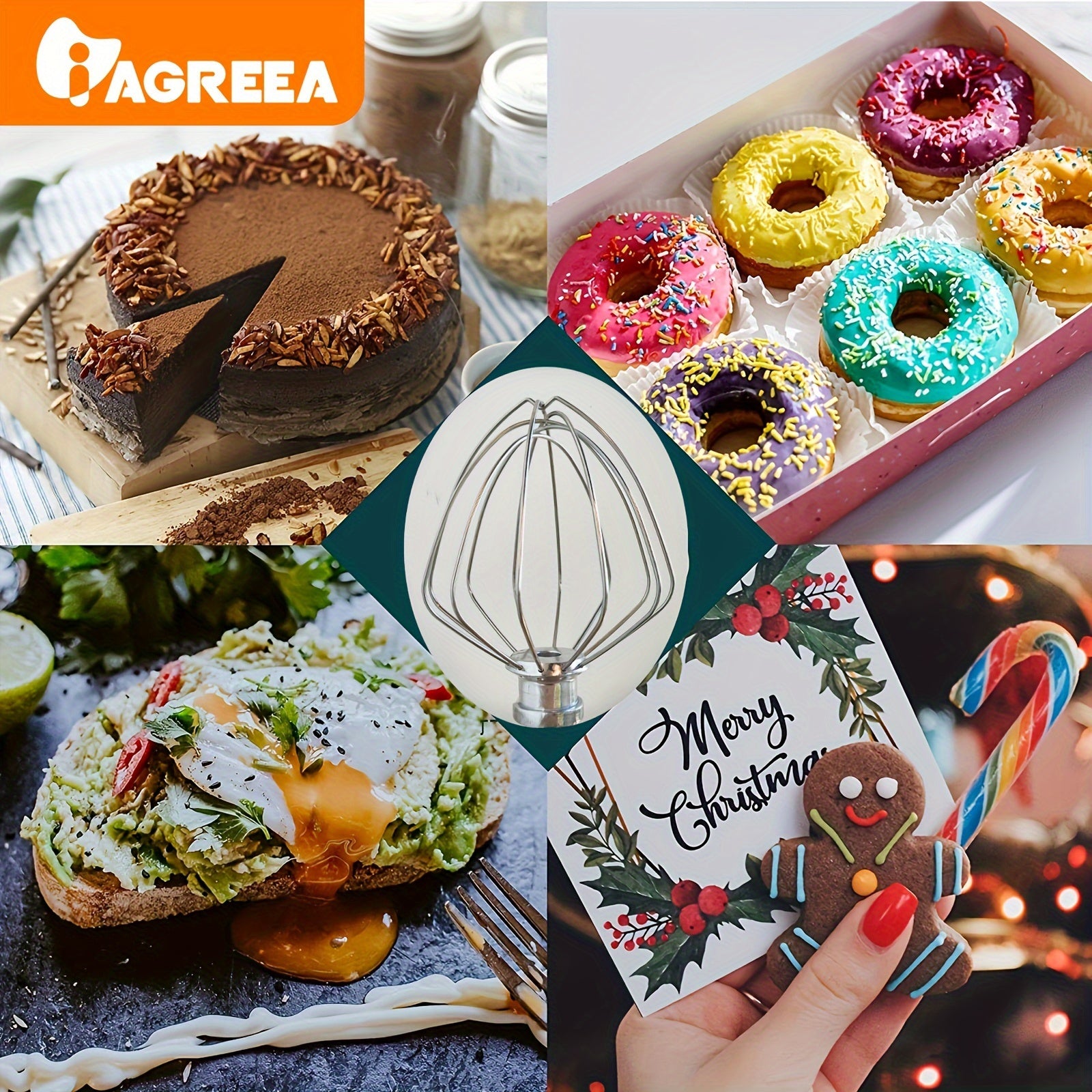 Whisk Stainless Steel Balloon Whip Attachment for Stand Mixer