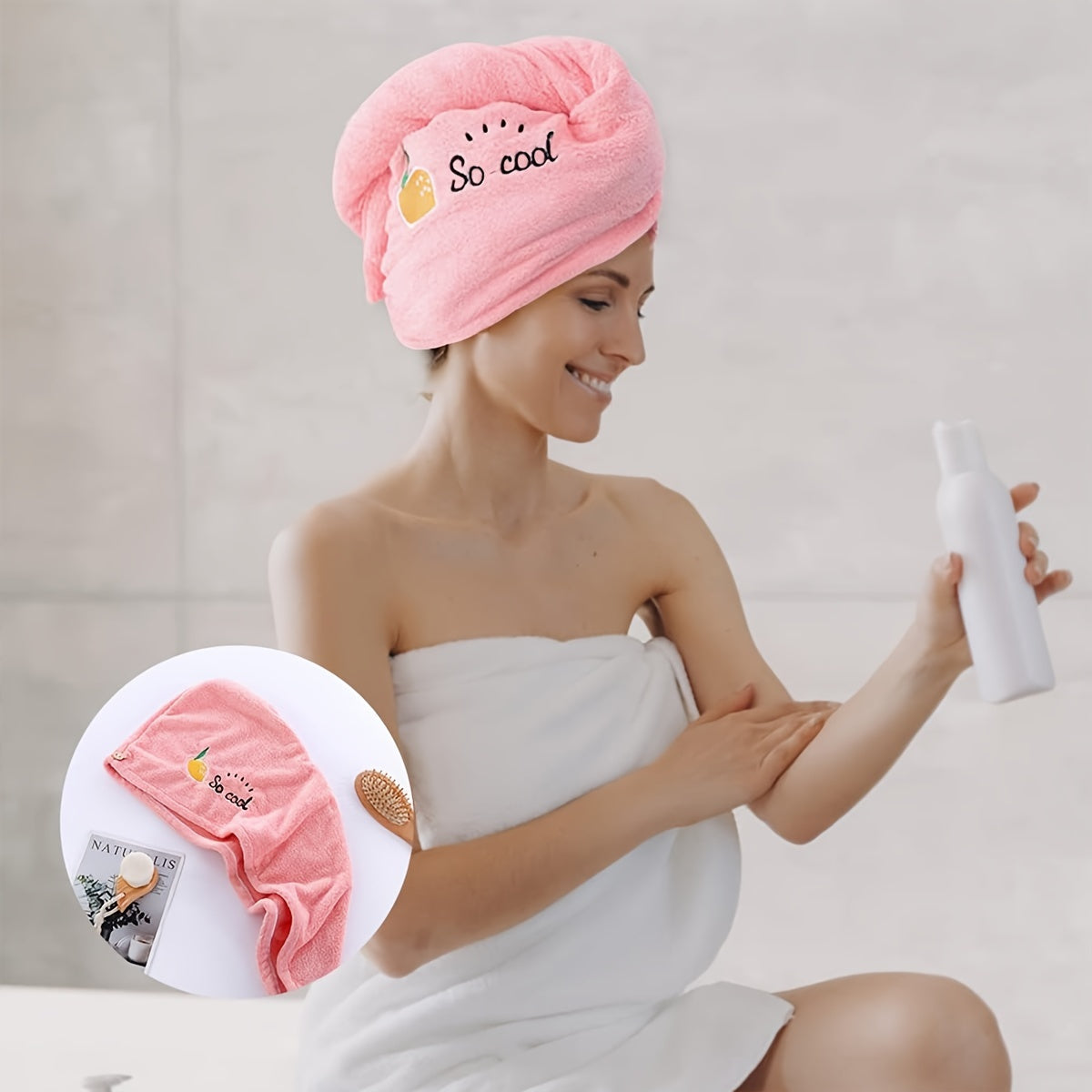 Microfiber Hair Towel Cap for Quick Drying Women Absorbent Turban Bathroom Essential